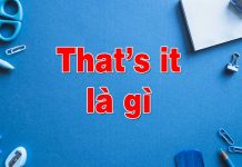 That’s it là gì? Ví dụ và các ý nghĩa của that’s it That's it là gì