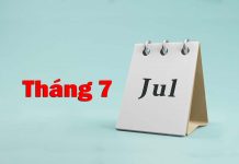 July là tháng mấy trong tiếng Anh? july là tháng mấy